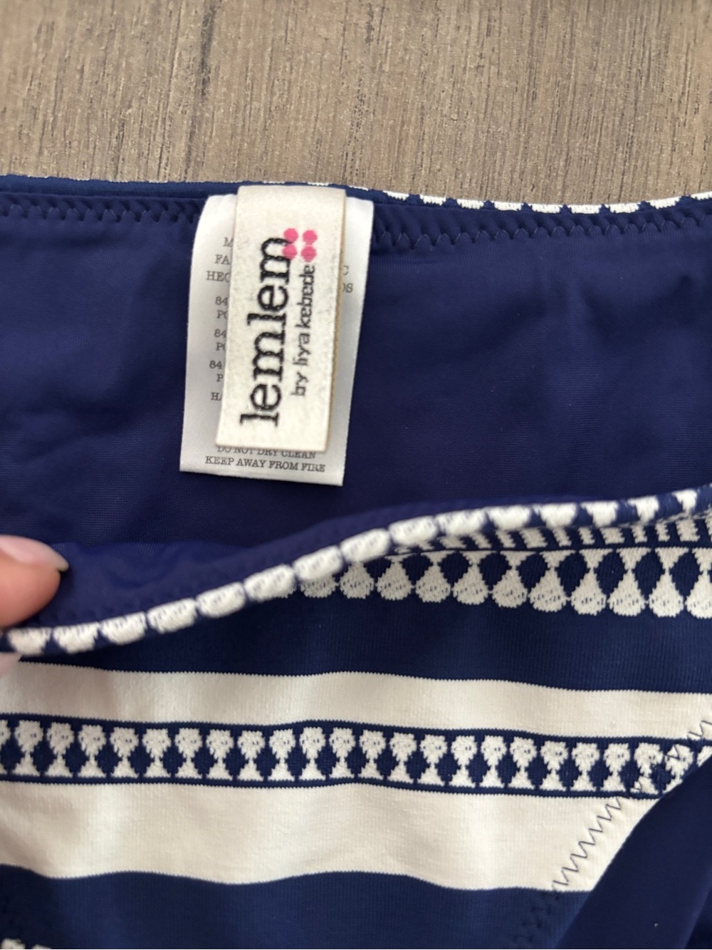 Lemlem Navy & White Triangle Bikini Set - Picture 2 of 4